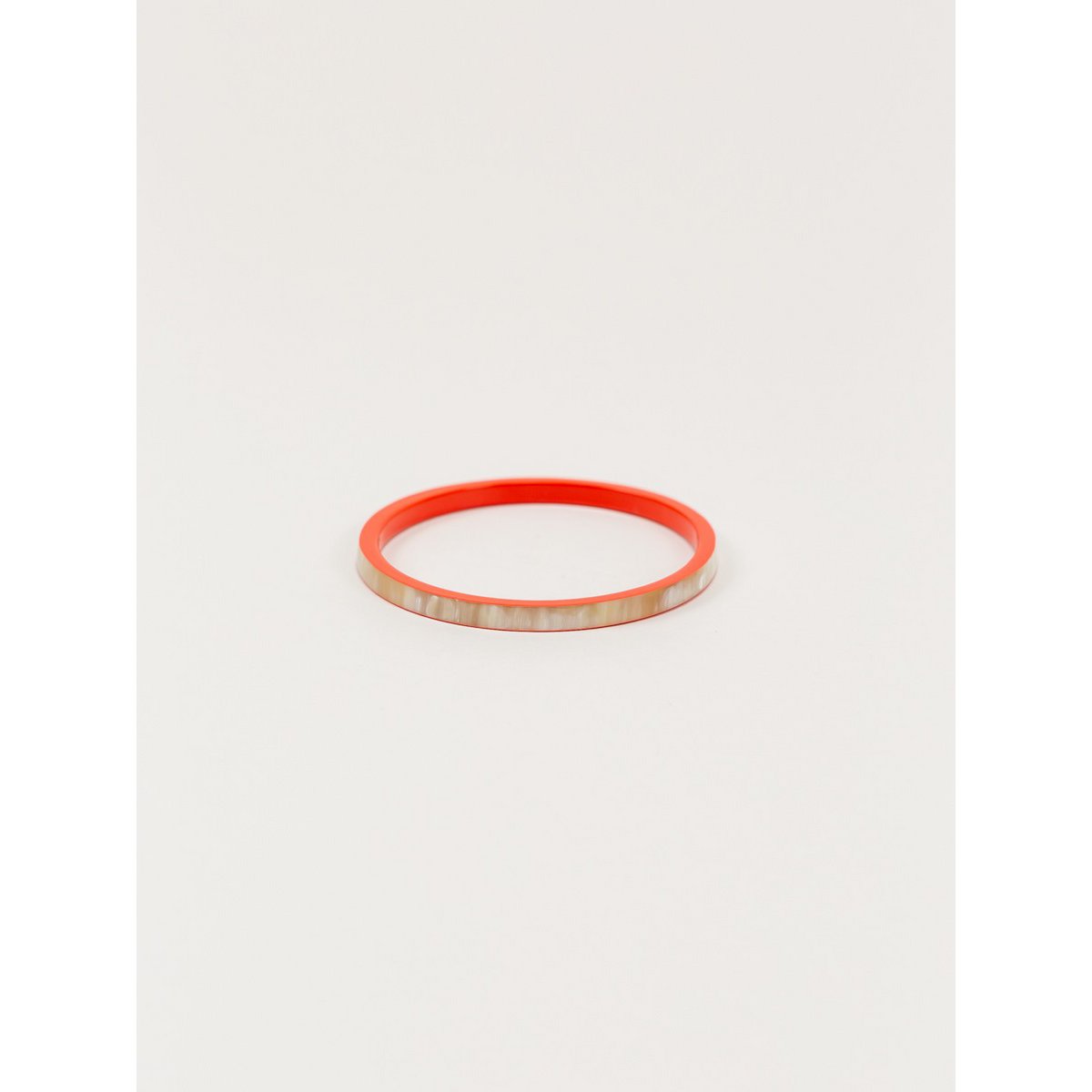 Bracelet bandeau en corne blonde et laque orange