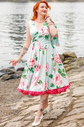 EU BOCK LISETTE BEX BLEU BLEUR TROIS SIRTER SHEEVE ROSE ROSE PRINT BOLERO