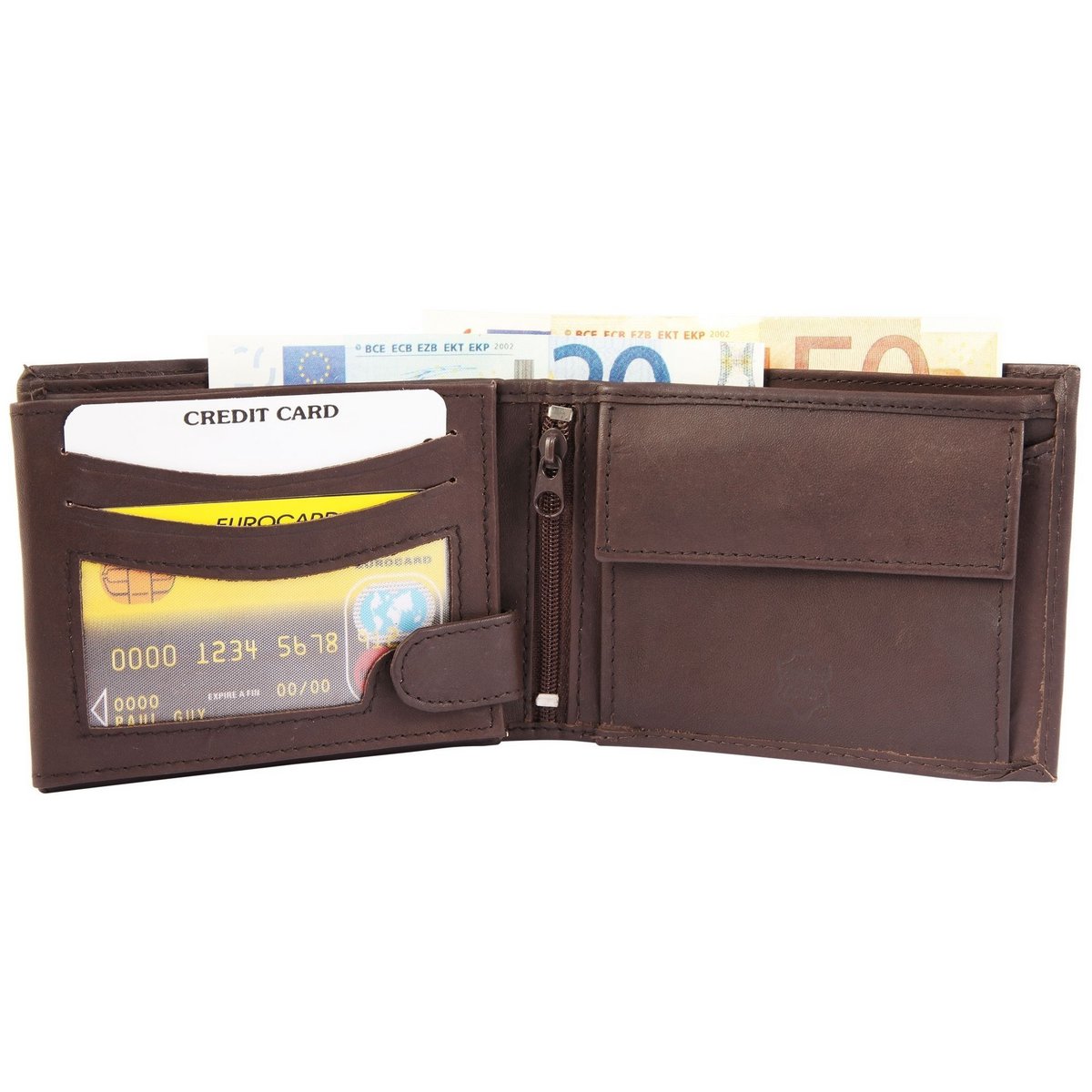 Excellanc wallet in dark brown