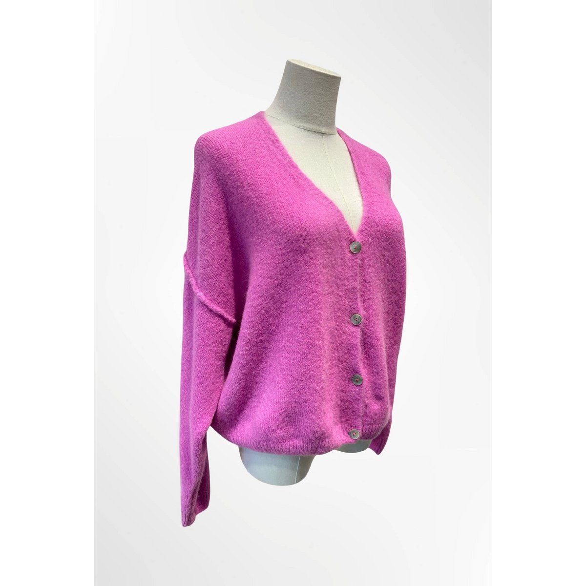 Cardigan Femme - Qualité Premium – Col V Profond en Maille Douce avec Boutons- ALPAGA/ LAINE - 23050