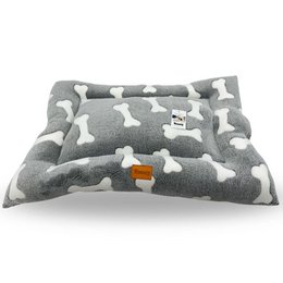 Yommy hondenbed in 3 maten (M,LXL) – grijze sterren en botten design huisdierbed | Zacht, antislip, duurzaam en wasbaar hondenbed voor binnenshuis voor comfortabele rust
