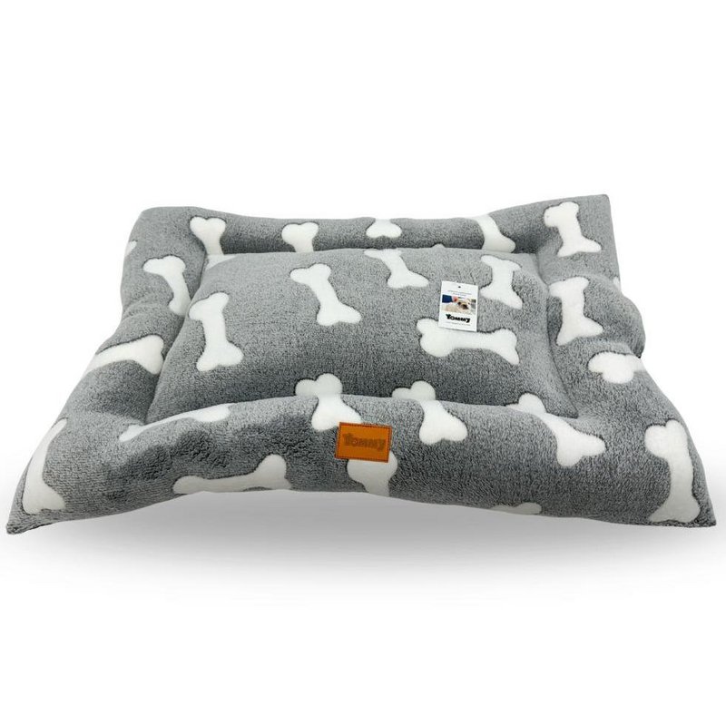 Yommy hondenbed in 3 maten (M,LXL) – grijze sterren en botten design huisdierbed | Zacht, antislip, duurzaam en wasbaar hondenbed voor binnenshuis voor comfortabele rust