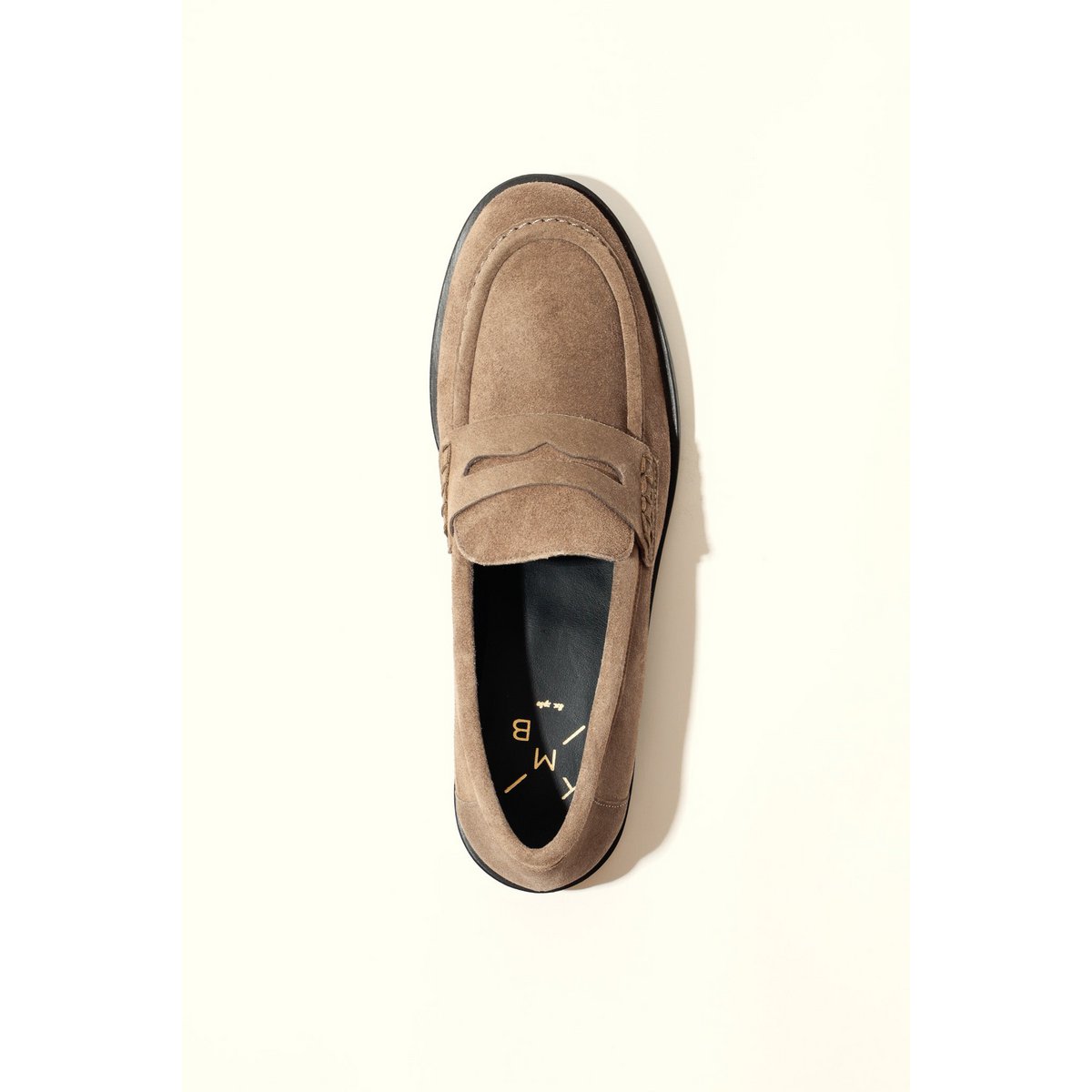 EMILIA TAUPE – Flache Loafer aus weichem Leder