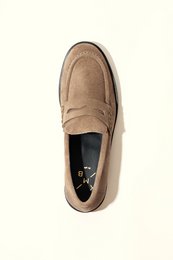 EMILIA TAUPE – Flache Loafer aus weichem Leder