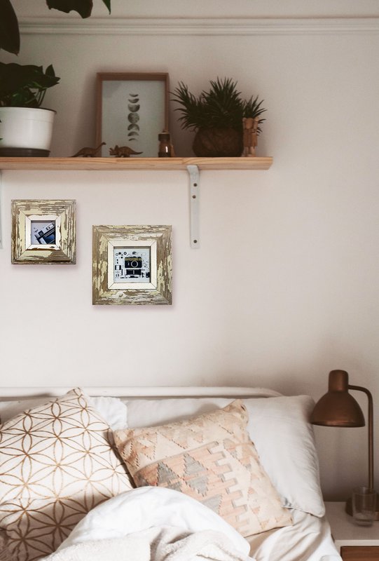 Fotografie - Samenstelling van 2 teruggewonnen houten lijsten