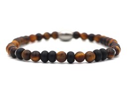 Morse code armband papa tijgeroog en onyx