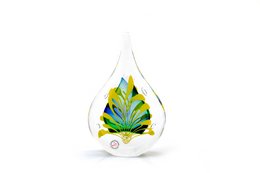 Kristallen Druppel - Ozzaro - Blauw/Groen/Geel - hoogte 12 cm - Handgemaakt