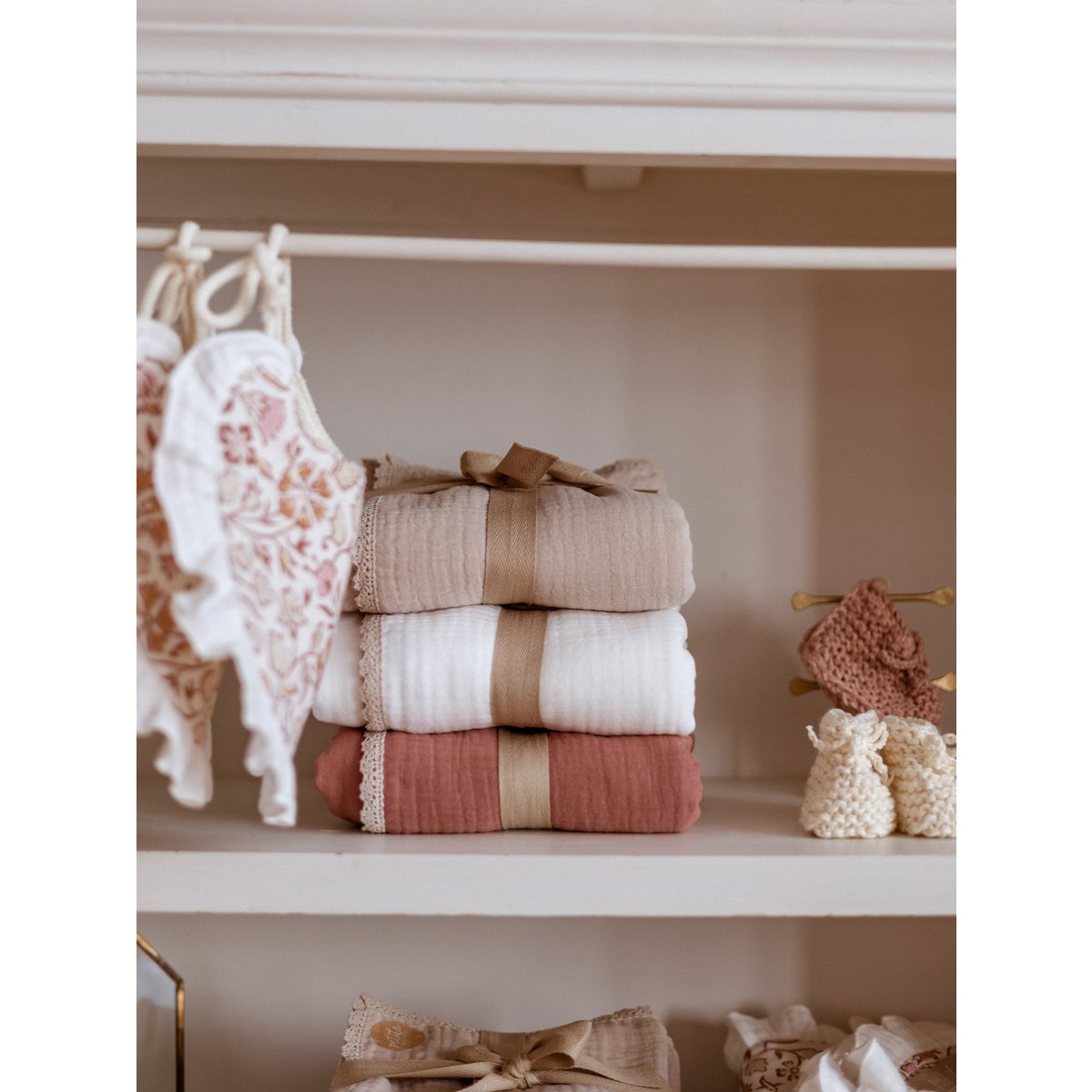 Baby Swaddle / Triple Layer Muslin - Ivory