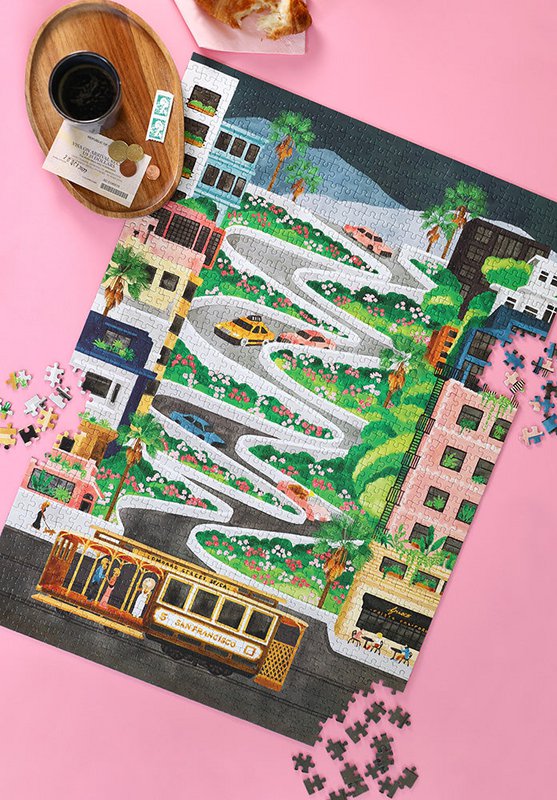LOMBARD STREET - Jigsaw Puzzle 1000 brikker