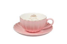 Royal Rose tazza con piattino rosa con bordo dorato 200 ml Isabelle Rose