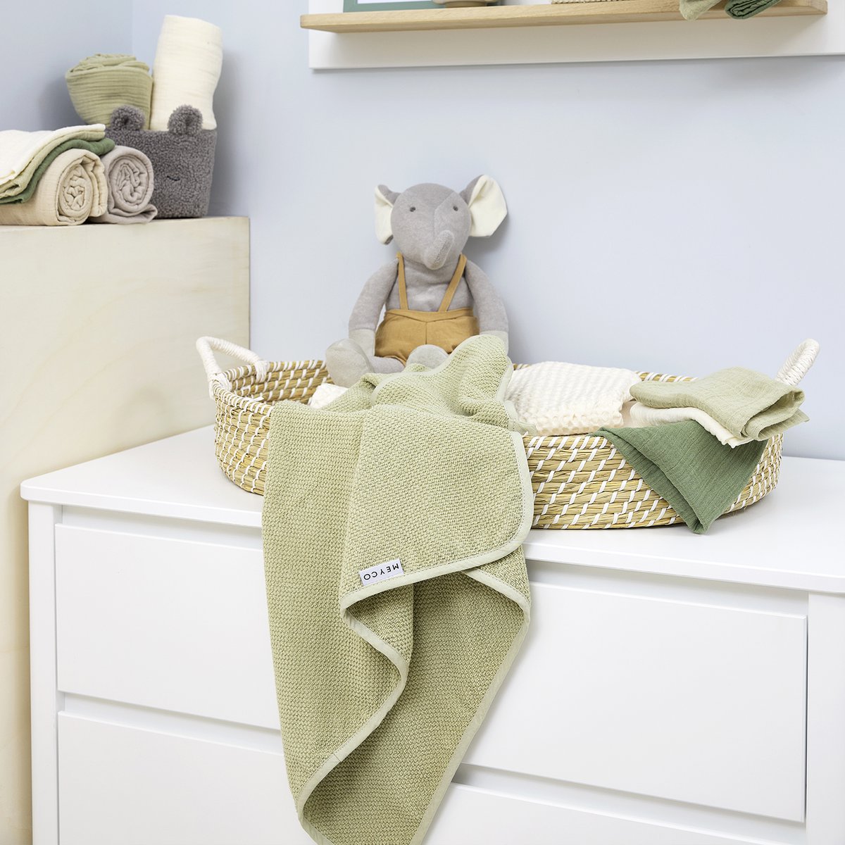 Badeumhang Frottee Popcorn Soft Olive 75x75cm