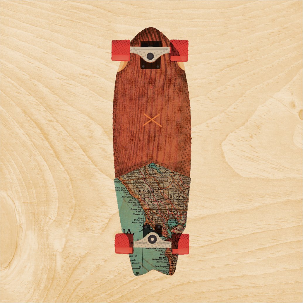 Poster 45T/7 inch wooden travel skate