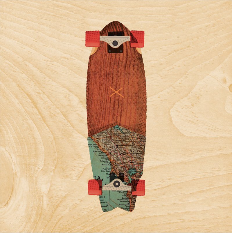 Poster 45T/7 inch wooden travel skate