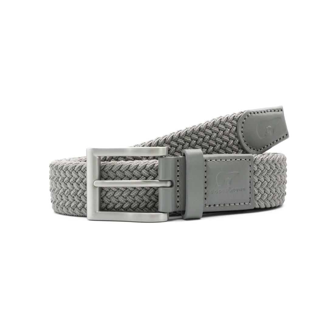 Recycled Elastic Woven Belt Plain Grey