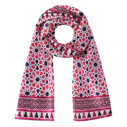 Pink Islamic Art Silk Scarf Partal