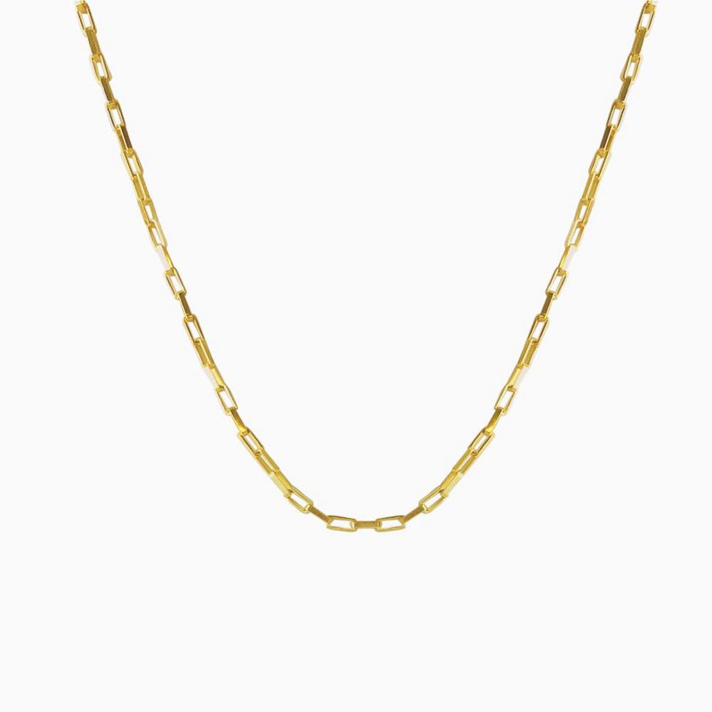 Necklace chunky basic block chain gold