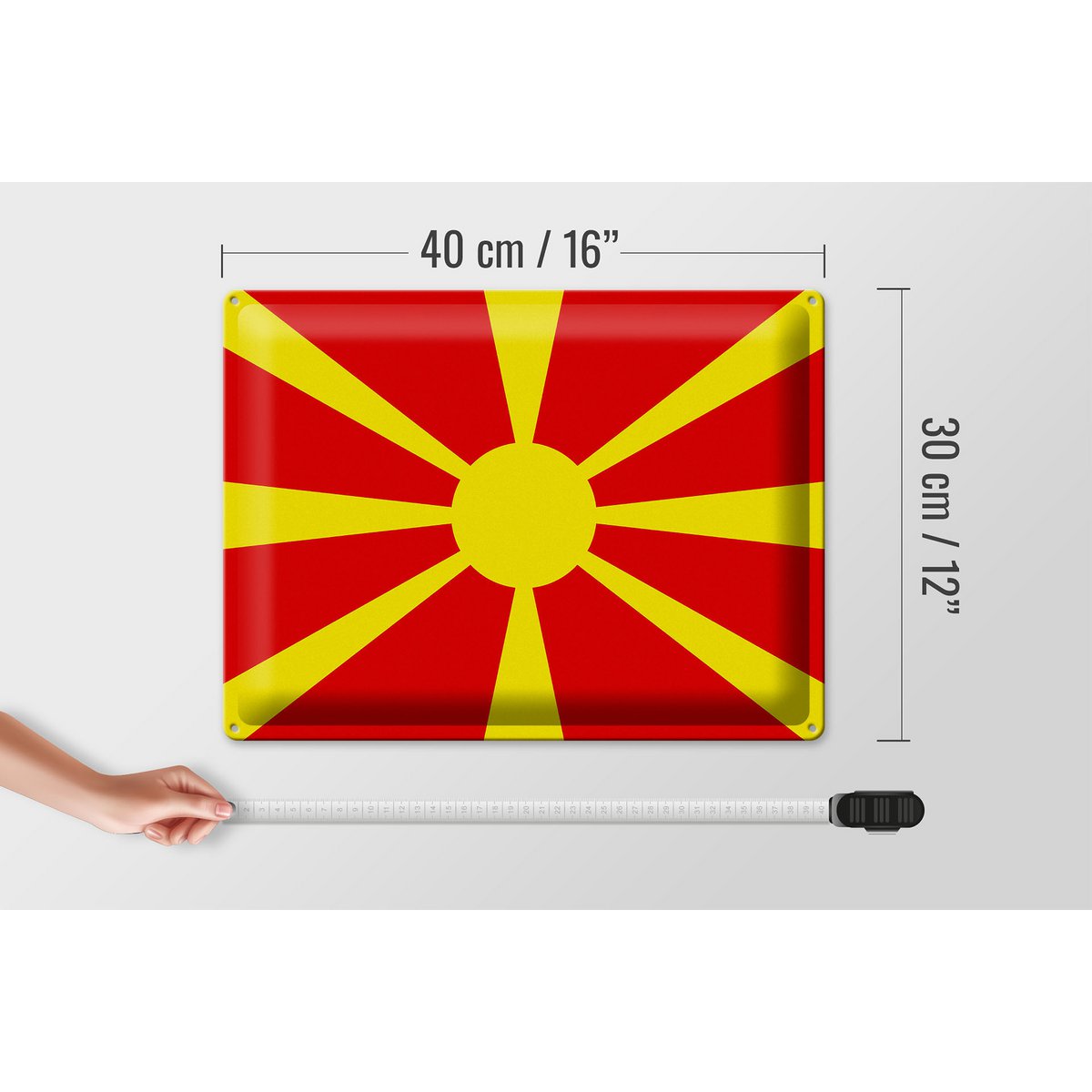 Tin Sign Flag of Macedonia 40x30cm Flag of Macedonia