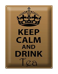 Blechschild Spruch 30x40cm Keep Calm and drink tea