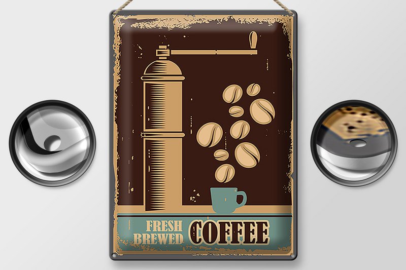 Tin Sign Retro 30x40cm Coffee Coffee freshly brewed