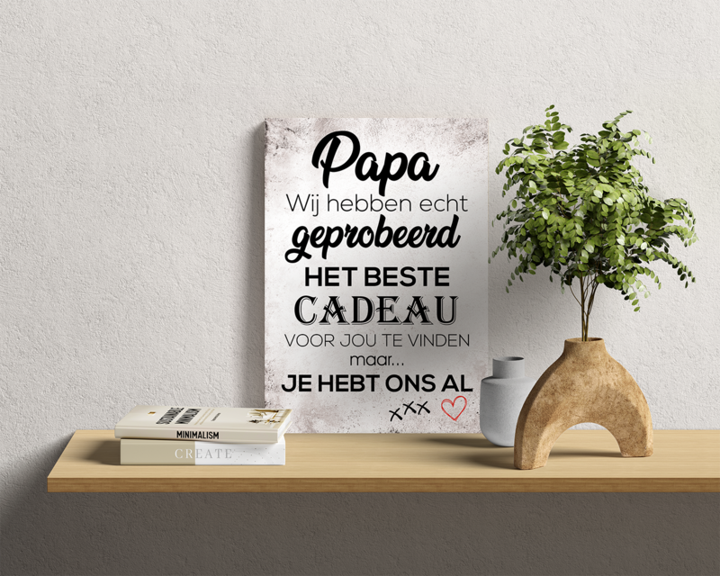 Wooden wall plate: Dad, we really tried to find the best gift for you ...- 30 x 42 cm