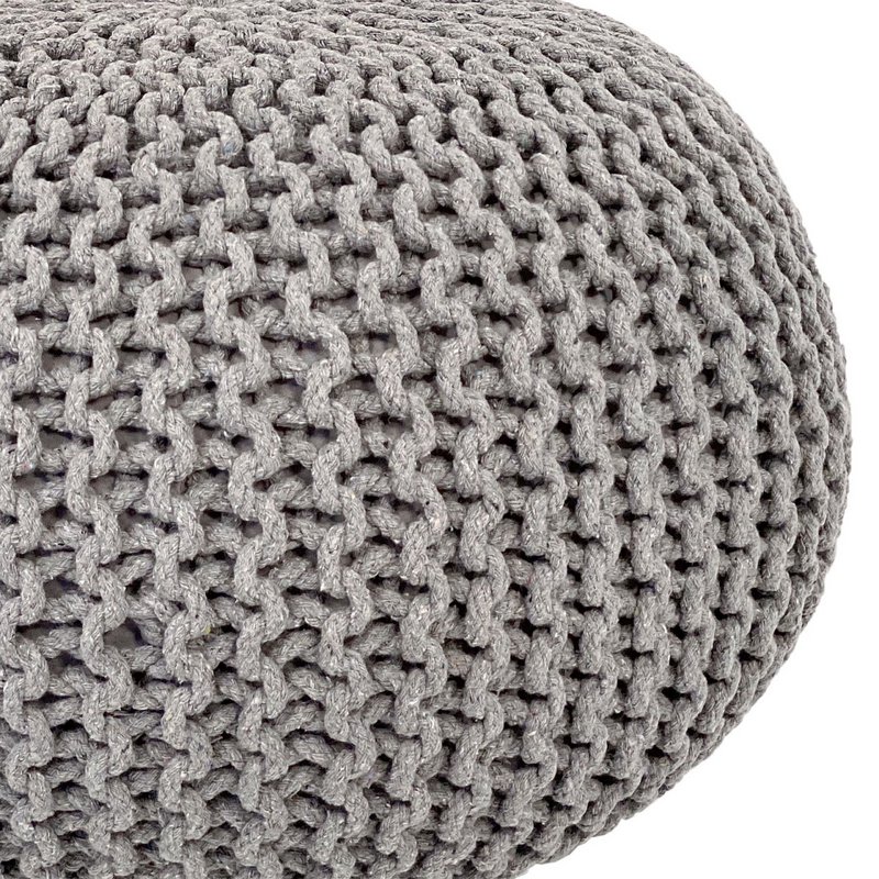 Pouf Ø 55 H 37 H 37 Strickhocker Sitzpouf Bodenkissen nachhaltig
