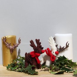 Ręcznie robiona filcowa biodegradowalna świąteczna brązowa wisząca dekoracja Rudolph