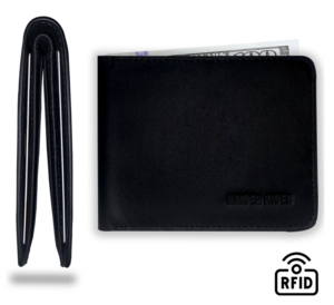 RFID & NFC Portemonnee - Zwart Lederen Anti-skim Portemonnee - 9 Kaarten - Cadeau Heren - Billfold