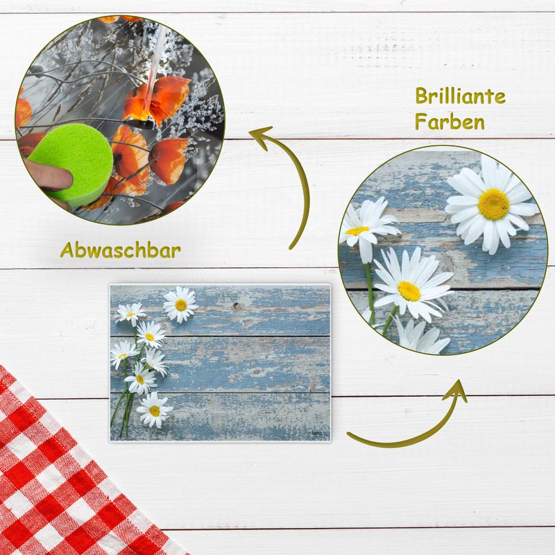 Artipics placemat Waiting for You placemat washable plastic 4 pieces each 42 x 30 cm place mats country house table undermat coasters kitchen dining area, guests, indoors, outdoors