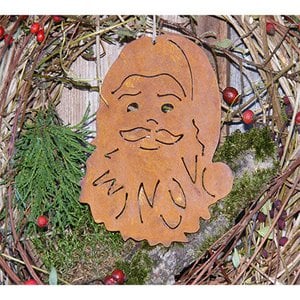 Rusty Santa Claus - metal decorative figure for hanging