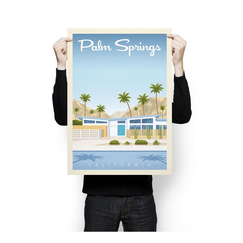 Affiche Palm Springs Vintage | Poster Ville Palm Springs Californie États-Unis