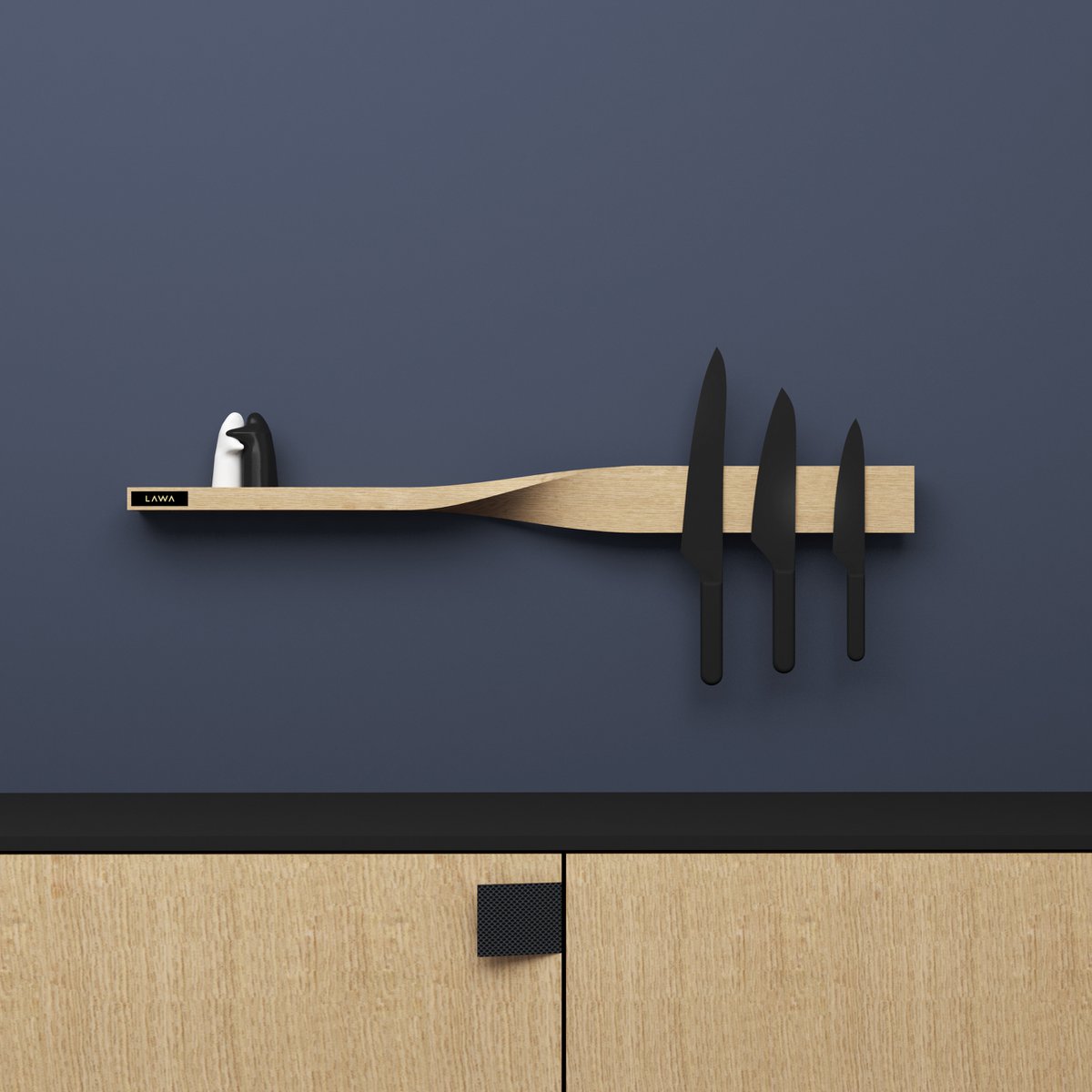 Magnetic Twist Shelf in Oak
