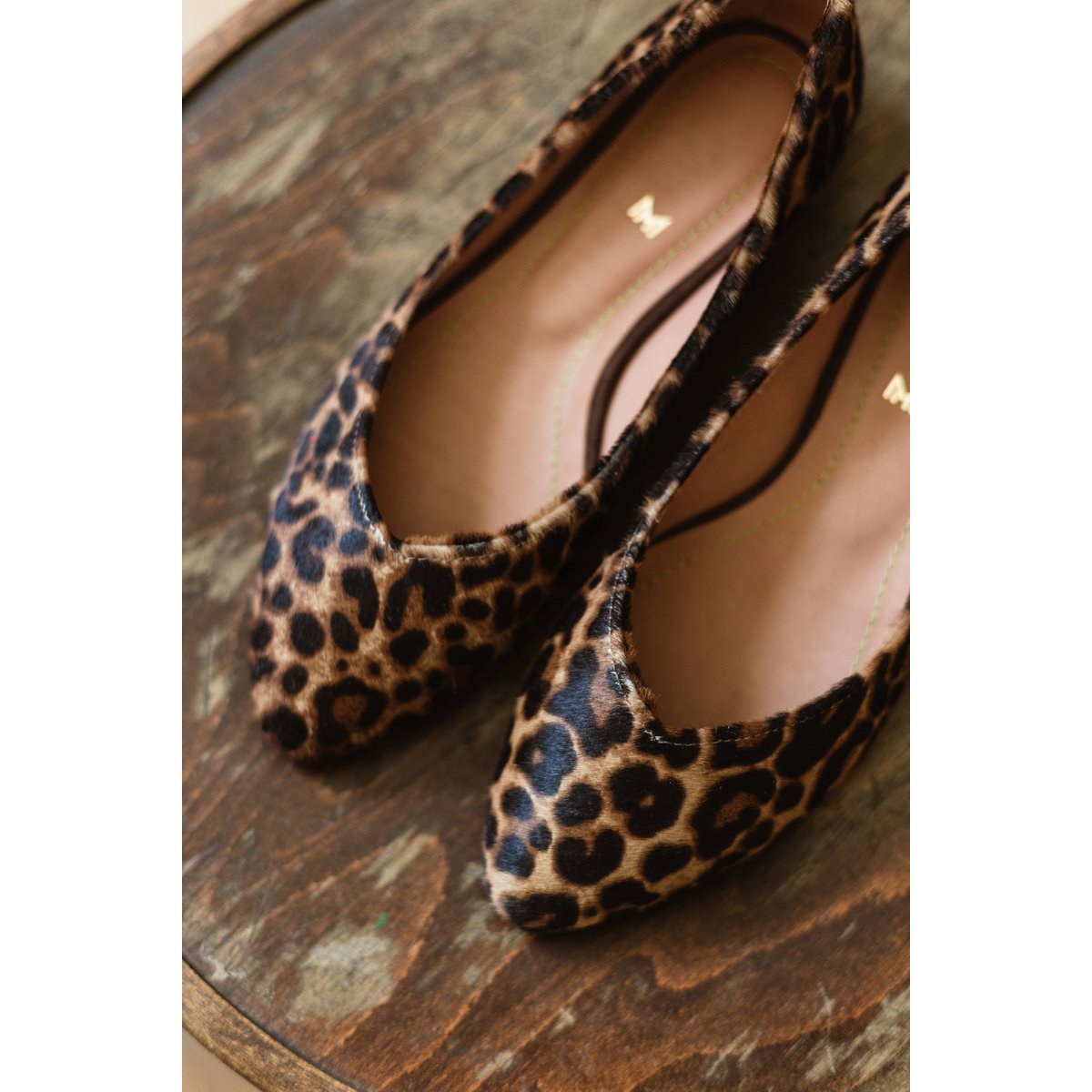 Leren klassieke ballerina's - Audrey - Luipaard 34-42