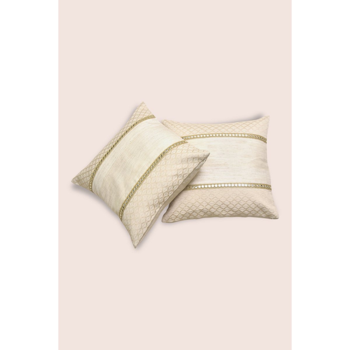 Cuscino | Fodera in seta Matka intrecciata a mano in misto cotone | 41x41 cm