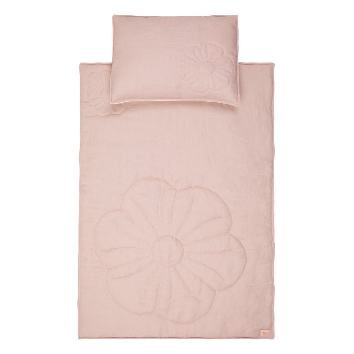Linen bloom child cover set "Powder pink"