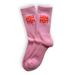  Pink and white socks with "HOH HOH" and "DADDY COOL" text printed on them.