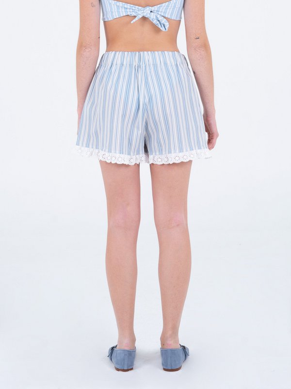 Aquatic Striped Print Shorts