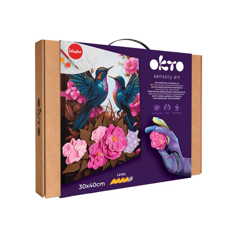 Okto Sensory 3D Air Clay En Kleuren Op Nummers - Kolibries In Love
