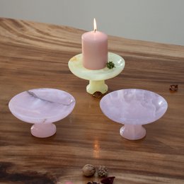 Serveringsskål Dekorativ midtpunkt Pink Onyx præsentationsbakke