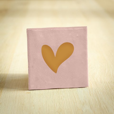 Tegeltje - Hartje - Liefde | Roze & Goud | 10x10cm