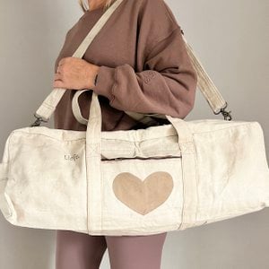 Yoga/SportsBag heart latte (vintage light canvas) NEW