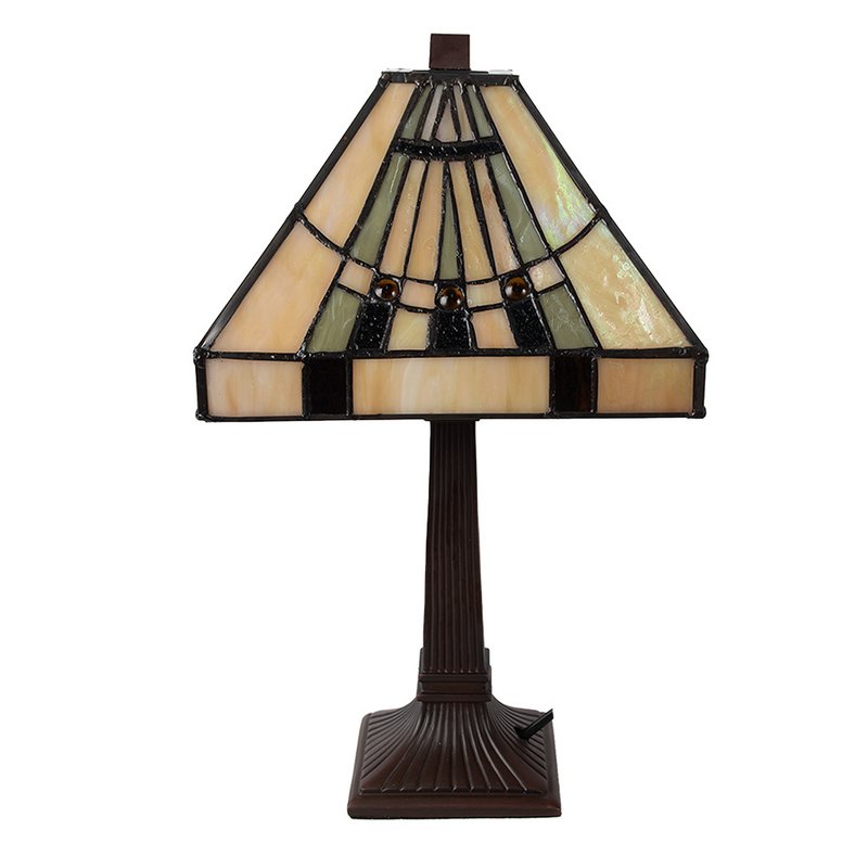 Tiffany table lamp 23x23x38 cm beige glass desk lamp