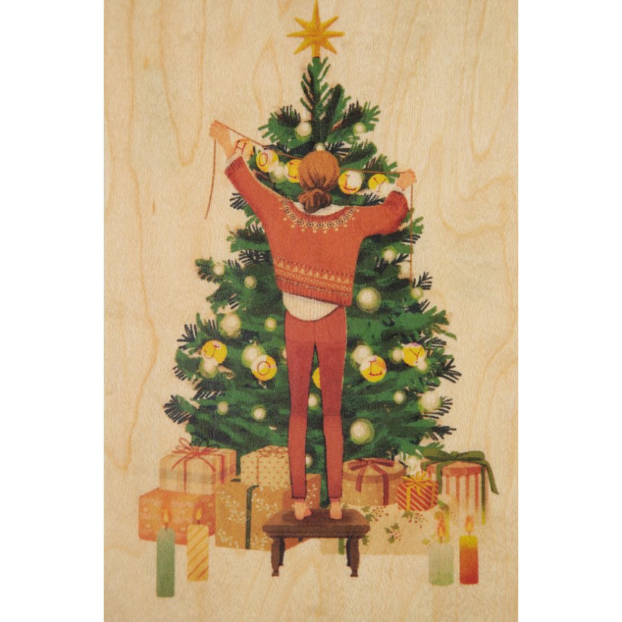 drewniane pocztówki pozdrowienia 2 HM Christmas