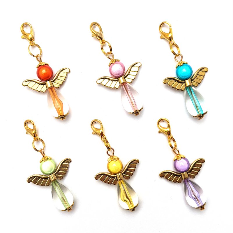Guardian angel "Lilly" keychain, 6-series set, gold-colored