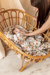 EMILY FLOWERS baby stroller bedding, 100% cotton