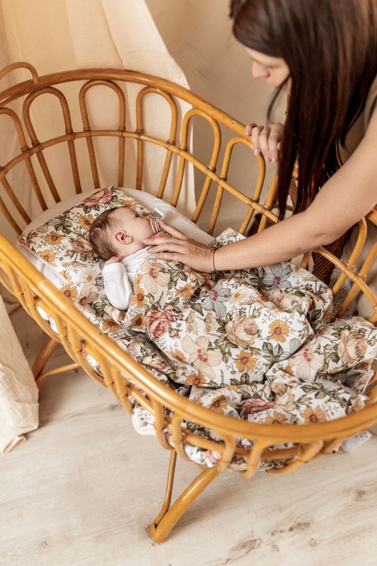 EMILY FLOWERS baby stroller bedding, 100% cotton