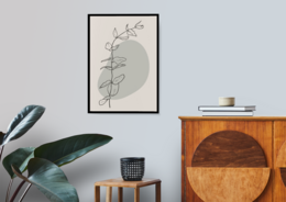 Minimal Botanical Abstract Leaf Poster