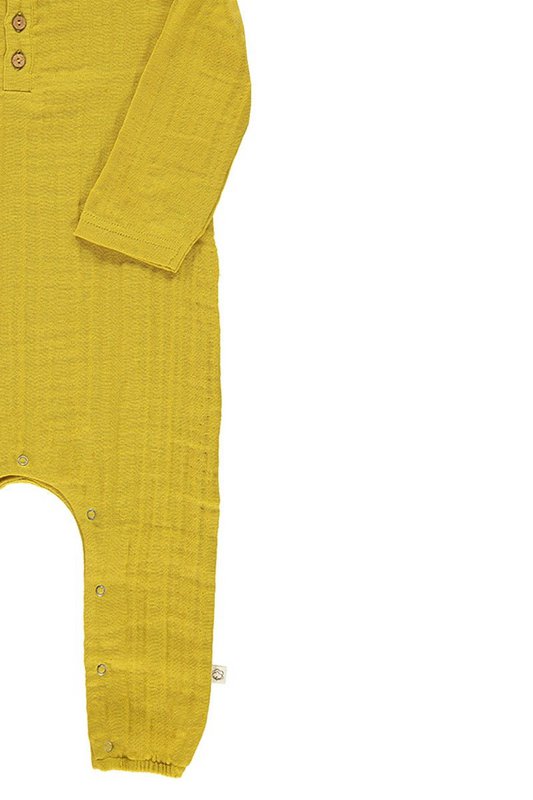 Mustard basic muslin baby jumpsuit