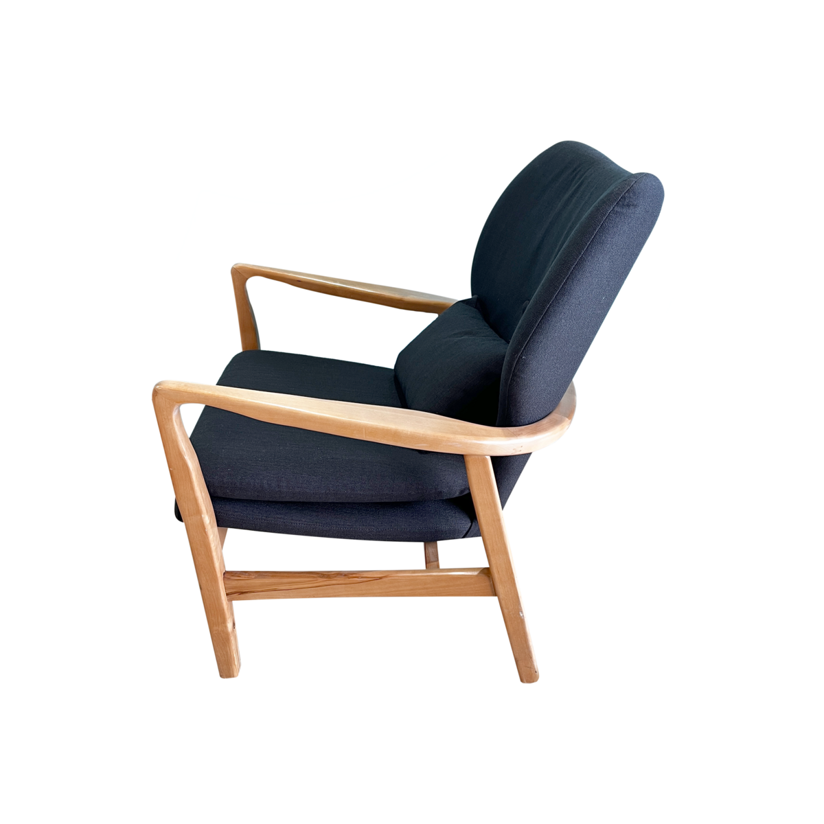 Swedish style black fabric armchair 82 x 67 x 70 cm