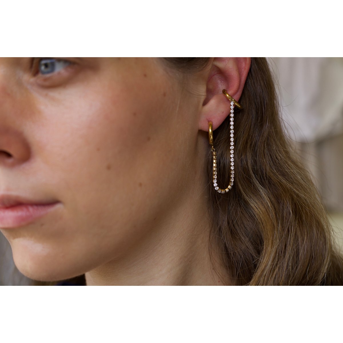Chesil - Double Piercing Chain Earrings