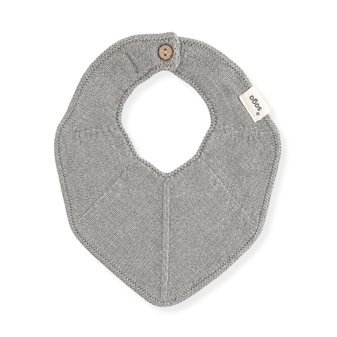Knitted Bib - Fjola - Grey Mélange